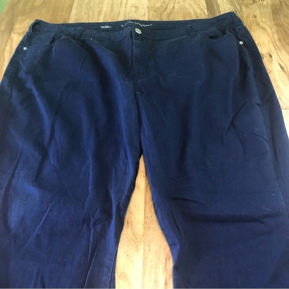 Lane Bryant Navy Jeans Plus Size 28 Mid Rise Skinny Stretch Cotton Spandex 48x29 - Picture 3 of 8